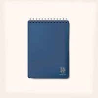 Spiral blue notebook mockup isolated vector