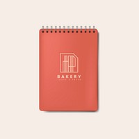 Spiral red notebook mockup isolated vector