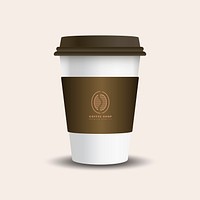 Hot drink paper cup with mockup sleeve vector