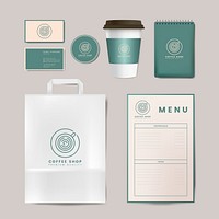 Paper branding mockup vector set