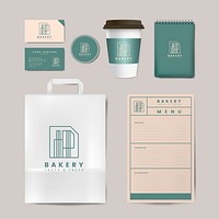 Paper branding mockup vector set
