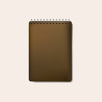Spiral brown notebook mockup isolated vector