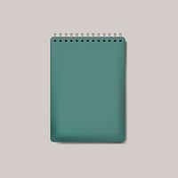 Spiral green notebook mockup isolated vector