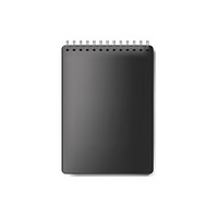 Spiral black notebook mockup isolated vector