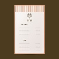 Coffee menu template isolated vector