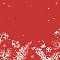 Red background with winter decoration vector