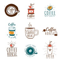Set of coffee shop theme icons vector