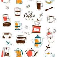 Coffee house and cafe patterned background vector
