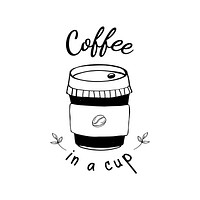 Coffee in a cup logo vector