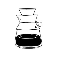 Drip coffee pot icon vector