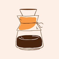 Drip coffee pot icon vector