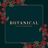 Botanical background with floral frame vector