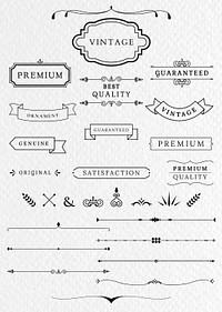 Vintage premium label collection vectors