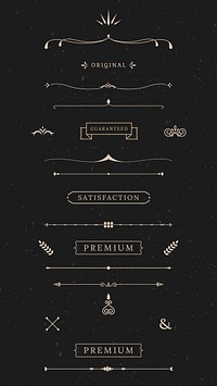 Vintage premium banner collection vectors