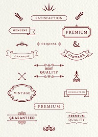 Vintage premium banner collection vectors