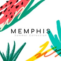 Colorful memphis summer background vector