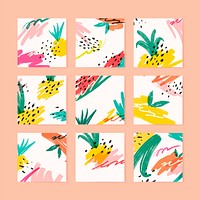 Colorful memphis summer collection vector