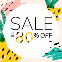 Memphis design with summer sale vector