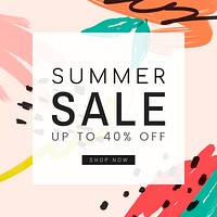 Memphis design with summer sale vector