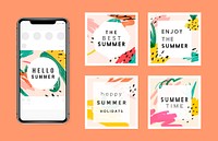Memphis summer collection design vector