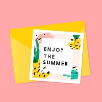 Memphis summer card design vector