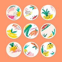 Colorful memphis summer collection vector