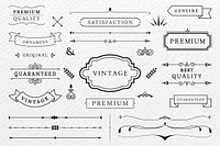 Vintage premium label collection vectors