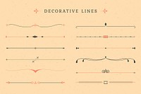 Vintage decorative line collection vectors
