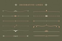 Vintage decorative line collection vectors