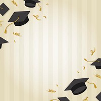 Graduation background with mortar boards vector