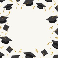 Graduation background with mortar boards vector