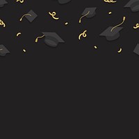 Graduation background with mortar boards vector