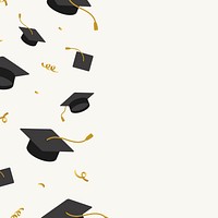 Graduation background with mortar boards vector