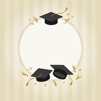 Graduation background with mortar boards vector