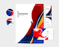 Colorful branding set with abstract design vector