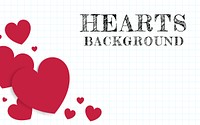 Red hearts background design vector