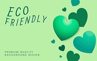 Green eco friendly hearts background vector