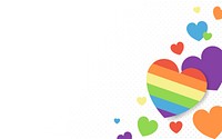 Rainbow colored hearts background vector