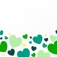 Green colored hearts background vector