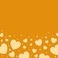 Yellow hearts background design vector