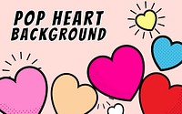 Pop heart background design vector