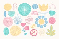 Natural patterned doodle background vector