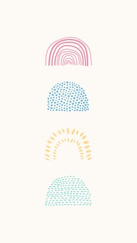 Semicircle patterned doodle background vector