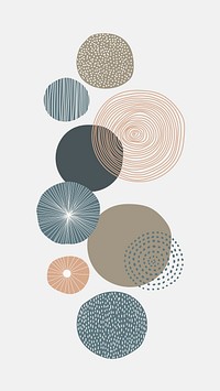 Round patterned doodle background vector