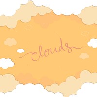 Yellow sky with clouds patterned background vector