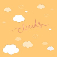 Yellow sky with clouds patterned background vector