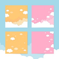 Colorful cloudy sky wallpapers vector set