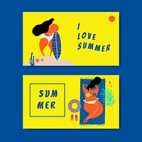 Female character enjoying summertime collection vector