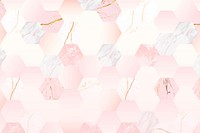 Pink feminine hexagon geometric background vector