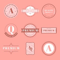 Vintage premium badge set vectors